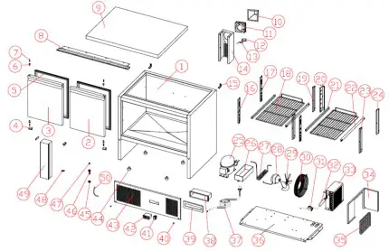 saro ES 901 SS Cooling Table with 2 Doors - EXPLODED VIEW