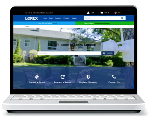 LOREX C881DAB Series 4K Ultra HD Active Deterrence Security Camera - laptop