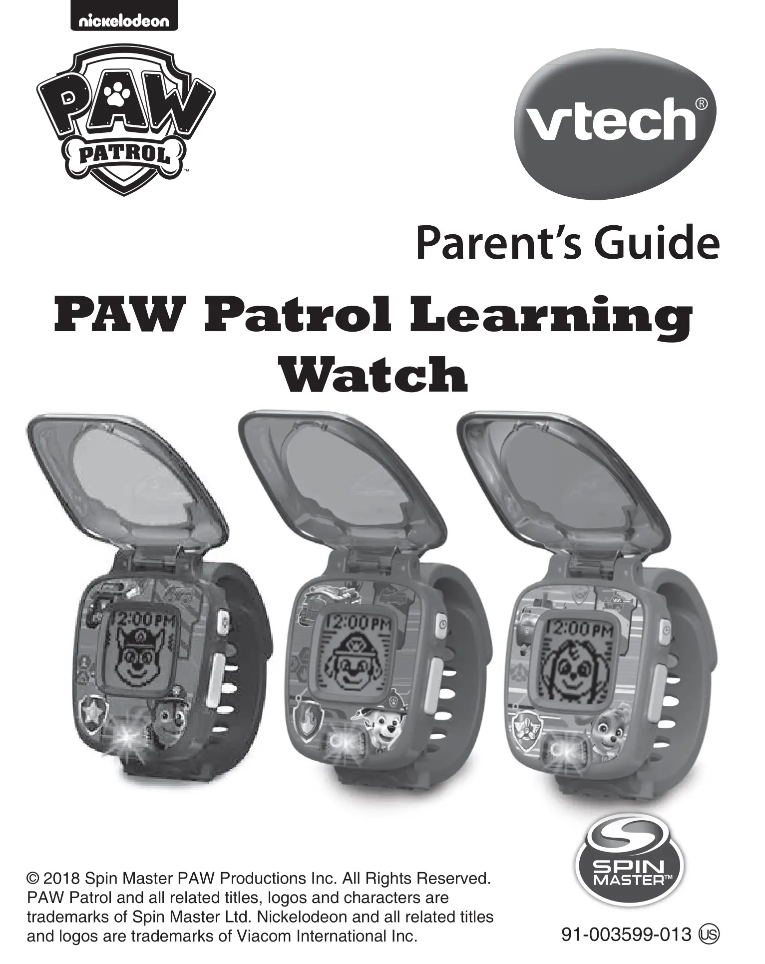 vtech 60241866 PAW Patrol Learning Watch User Guide