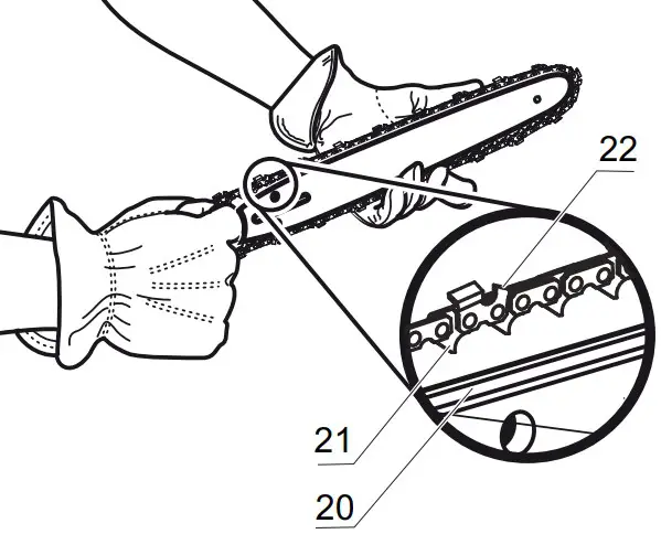 GUIDE BAR AND THE CHAIN