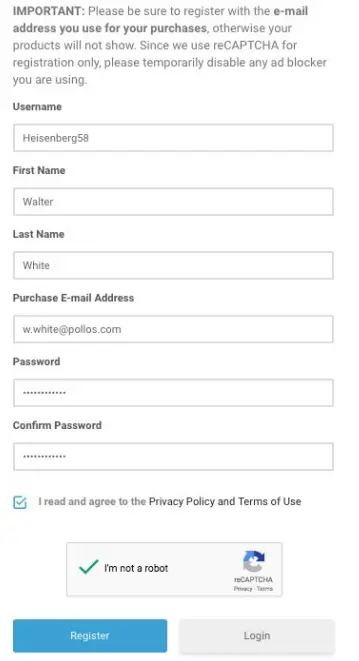 User Area And Redeem Codes