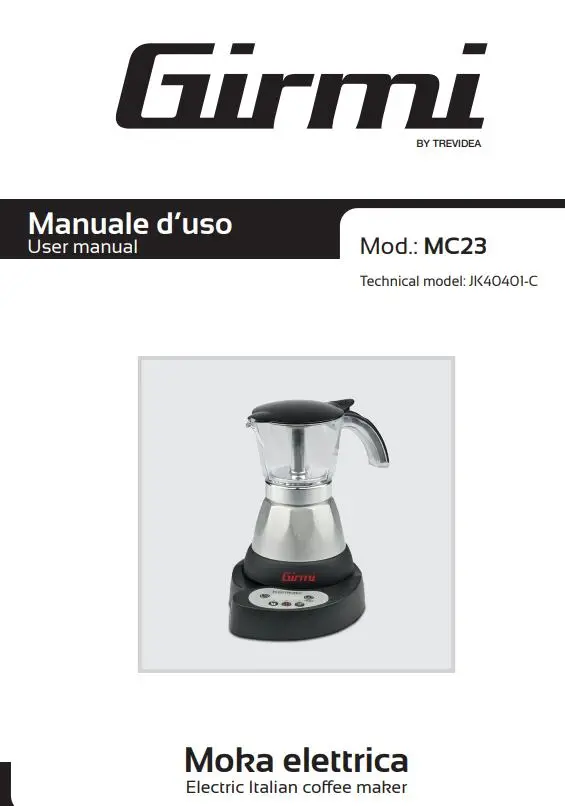 GIRMI MC23 Electric Italian Coffee Maker User Manual