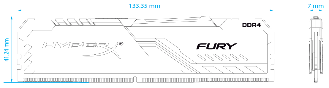 HyperX HX434C16FB3A 8 8GB 1G x 64-Bit DDR4-3466 CL16 288-Pin DIMM Memory Module - SPREADER