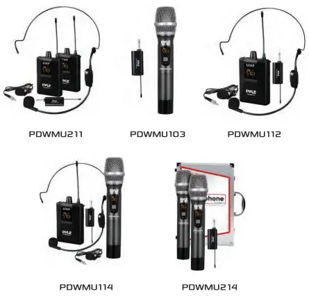 PYLE UHF Wireless Microphone System PDWMU214-