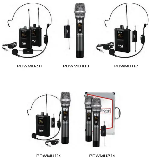 PYLE UHF Wireless Microphone System PDWMU214-2
