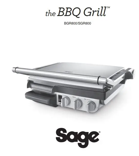 Sage BGR800 the BBQ Grill User Guide