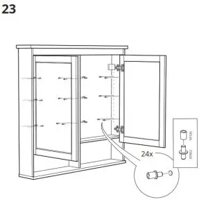 IKEA HEMNES Mirror Cabinet with 2 Doors-23