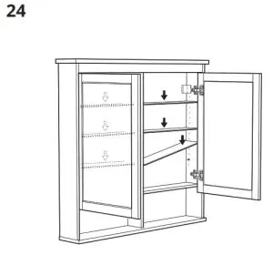 IKEA HEMNES Mirror Cabinet with 2 Doors-24
