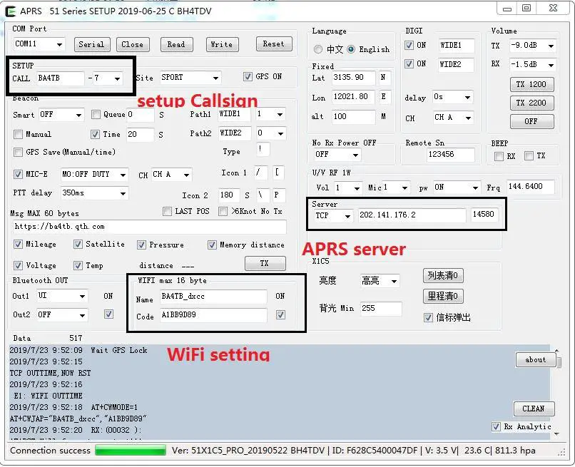 FT 1907R 51 WG5 APRS Bluetooth for YAESU Radios - Programing