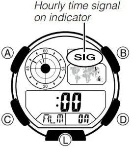 CASIO AE-1400WH-9AVCF 3458 Smartwatch - Time Signal on and off
