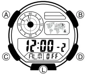 CASIO AE-1400WH-9AVCF 3458 Smartwatch - alarm time