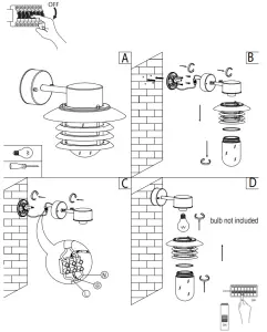 nordlux 25091003 Vejers IP54 Black Wall Light