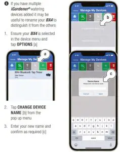 FIG 7 Renaming your BX4 in iGardener