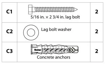Insignia Fixed-Position Wall Mount for TVs [NS-HTVMFAB] - Concrete Installation Kit
