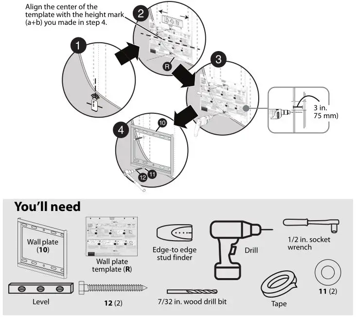 Insignia Fixed-Position Wall Mount for TVs [NS-HTVMFAB] - Installing on a wood stud