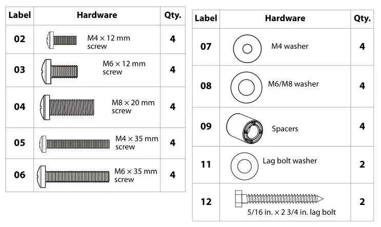 Insignia Fixed-Position Wall Mount for TVs [NS-HTVMFAB] - TV Hardware Bag