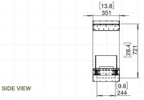 ecosmart Island Fireplace FLEX 18IL - Side View