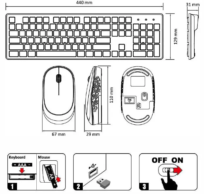 perixx 11424 Keyboard and Mouse fig 1
