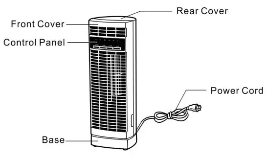 COSTWAY ES10037US Mini Tower Fan - parts
