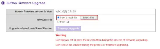 BenQ WDC30TH InstaShow X Button - Firmware