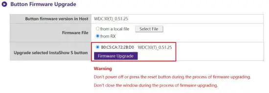 BenQ WDC30TH InstaShow X Button - InstaShow