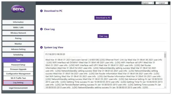 BenQ WDC30TH InstaShow X Button - Log
