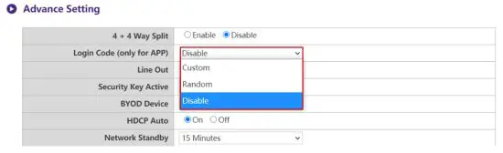 BenQ WDC30TH InstaShow X Button - Login