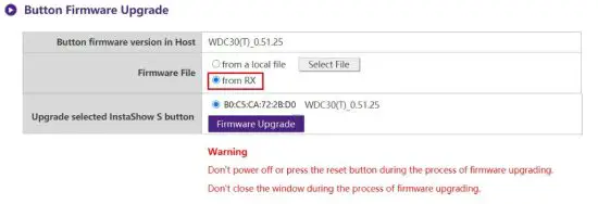 BenQ WDC30TH InstaShow X Button - RX