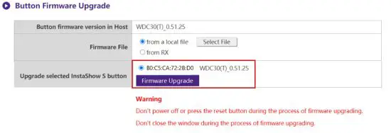 BenQ WDC30TH InstaShow X Button - button