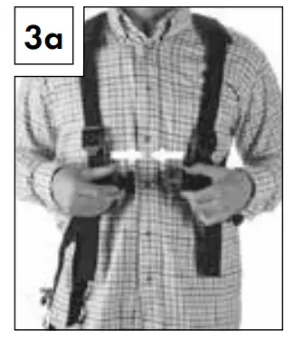 Putting on the carrying harness 