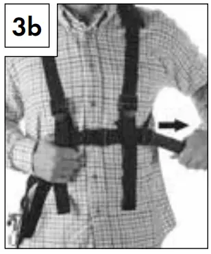 Putting on the carrying harness 