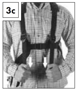 Putting on the carrying harness 