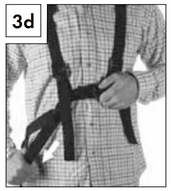 Putting on the carrying harness 