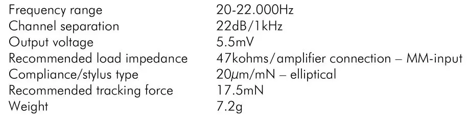 Pro-Ject Debut Carbon EVO Audiophile Turntable - Technical specifications MM-Cartridge Ortofon 2M Red