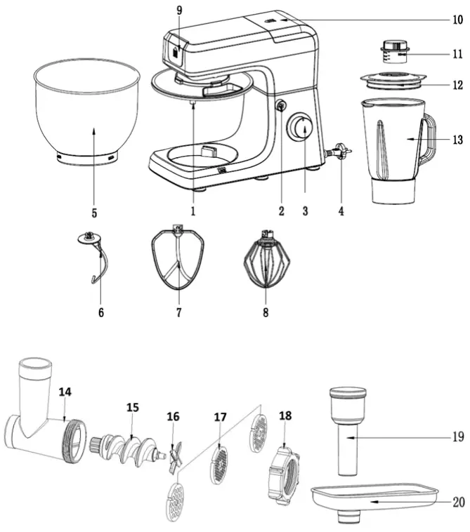 kogan KAELSTMXSVA 1200W Elite All-In-One Stand Mixer - Fig 1
