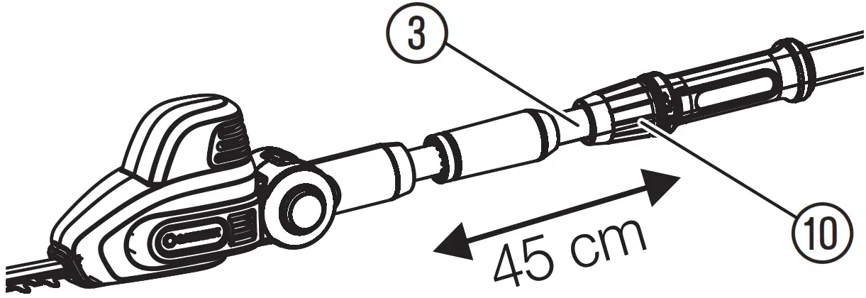 GARDENA 8883 Telescopic Hedge Trimmer - Telescopic Pipe