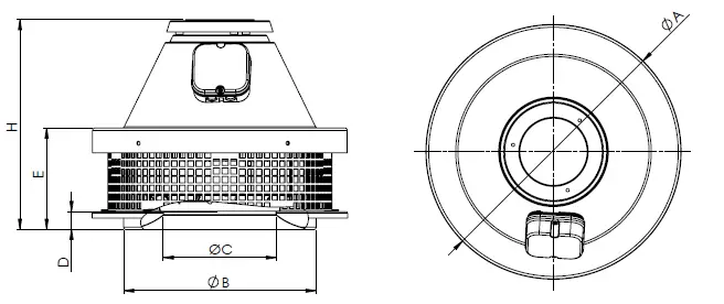HAVACO RKH-315 Roof Type Radial Fans with Horizontal Air Discharge 3