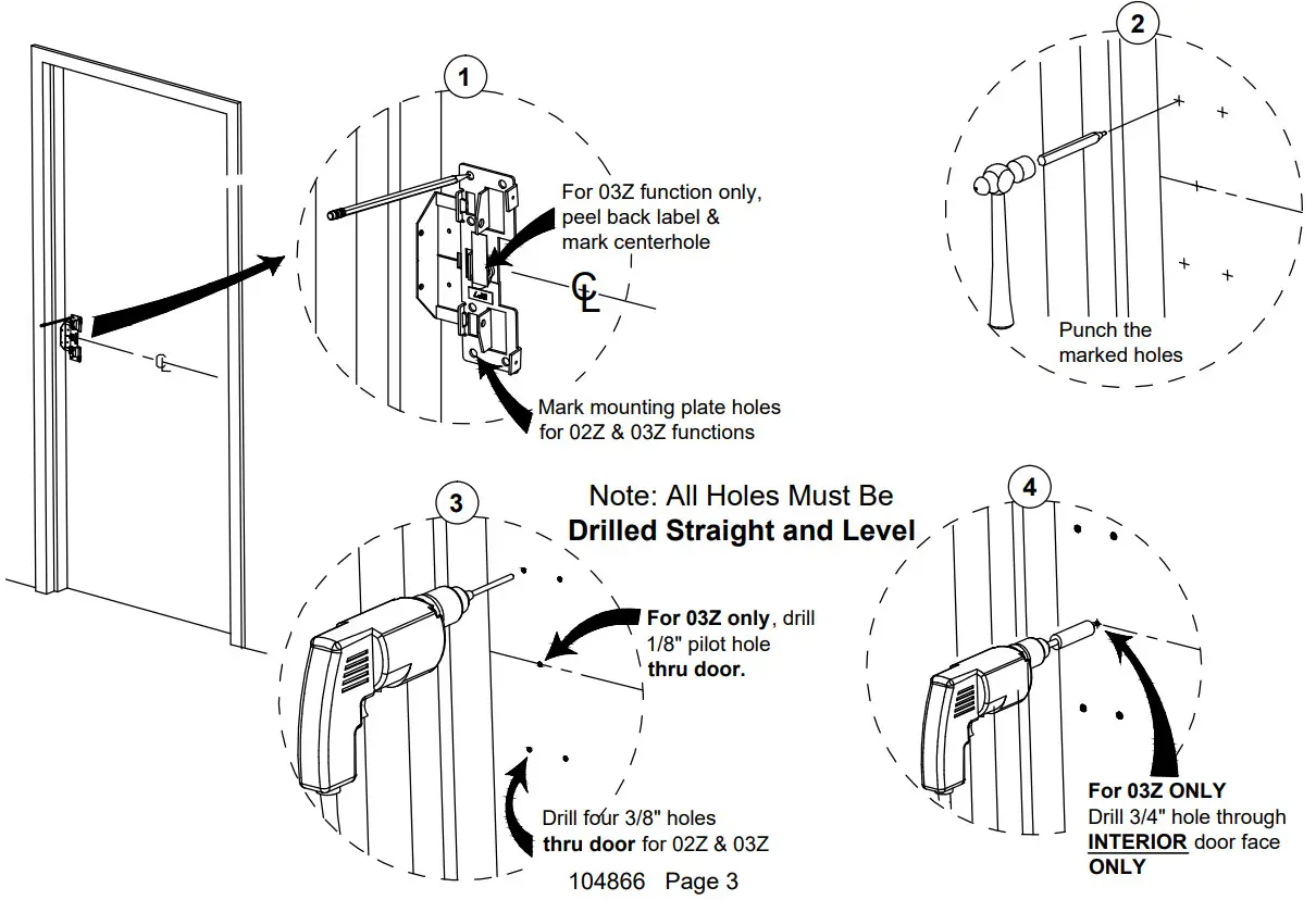 DETEX 105640 Anti Vandal Trim Lock Device -Door Face