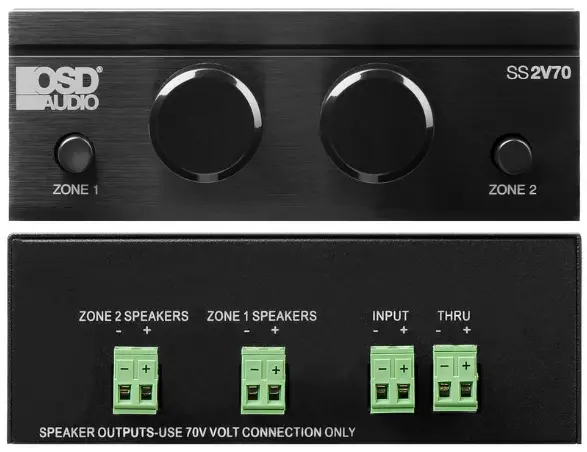 OSD-AUDIO-SS2V70-2-Zone-70V-Speaker-Selector-product