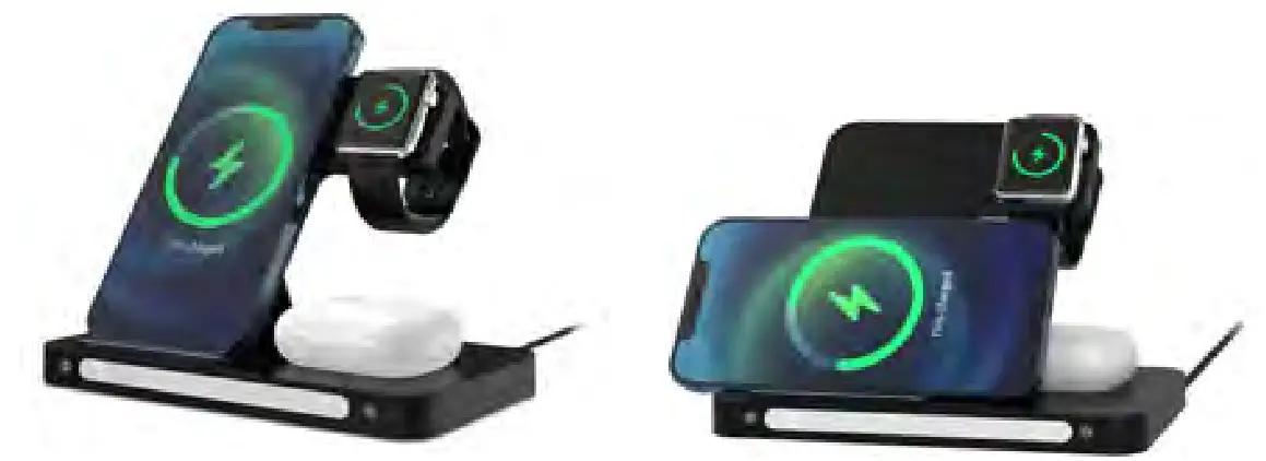 Shenzhen Mossloo Industrial 966-M1026Q 3 In 1 Foldable Wireless Stand - Charging