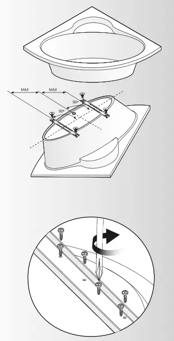 cersanit WP VIRGO 170 W 170x75 Acrylic Bath- FIG3