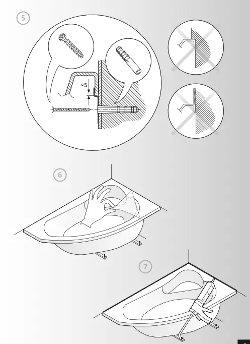 cersanit WP VIRGO 170 W 170x75 Acrylic Bath- FIG5