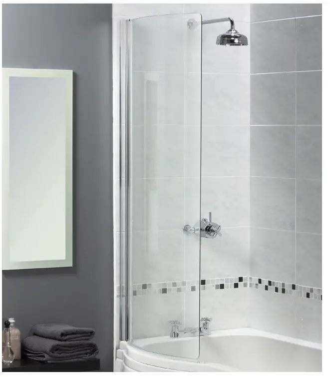AQUALUX 95005 Half Framed Curved Bath Screen fig