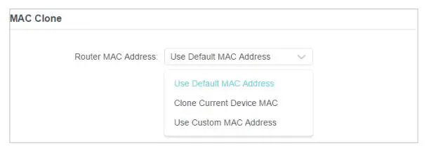 tp-link AX95 AX7800 Tri Band 8 Stream WiFi 6 Router - Choose an option as needed (enter the MAC address if Use Custom MAC