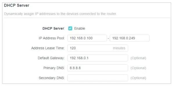 tp-link AX95 AX7800 Tri Band 8 Stream WiFi 6 Router - Enter 8.8.8.8 as Primary DNS, click SAVE.