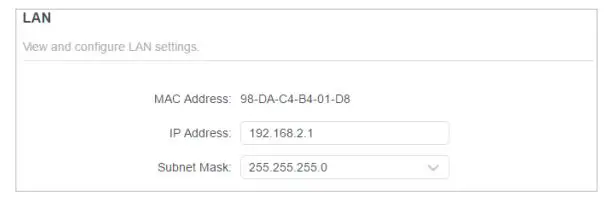 tp-link AX95 AX7800 Tri Band 8 Stream WiFi 6 Router - Modify the LAN IP address of the router