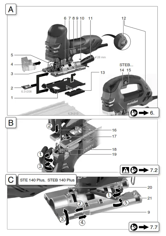metabo STE 140 Plus Extremely Powerful Electric Jigsaw - fig