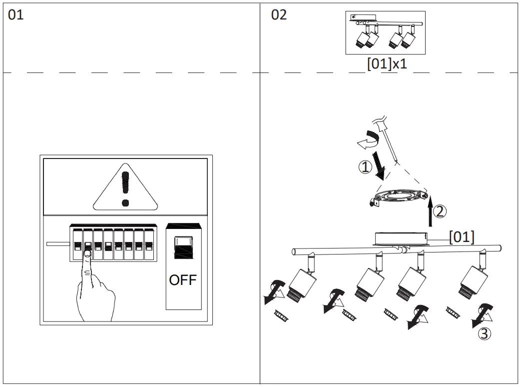 TAIFOND WS-HH-S403-4 2.4 ft. 4-Light Brushed Nickel Track Lighting Kit with Frosted Glass Shades - fig 3
