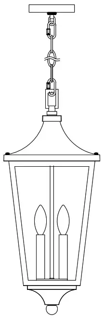 MAXIM LIGHTING 40239 Sutton Place VX 2 Light Outdoor Hanging Lantern - Cover
