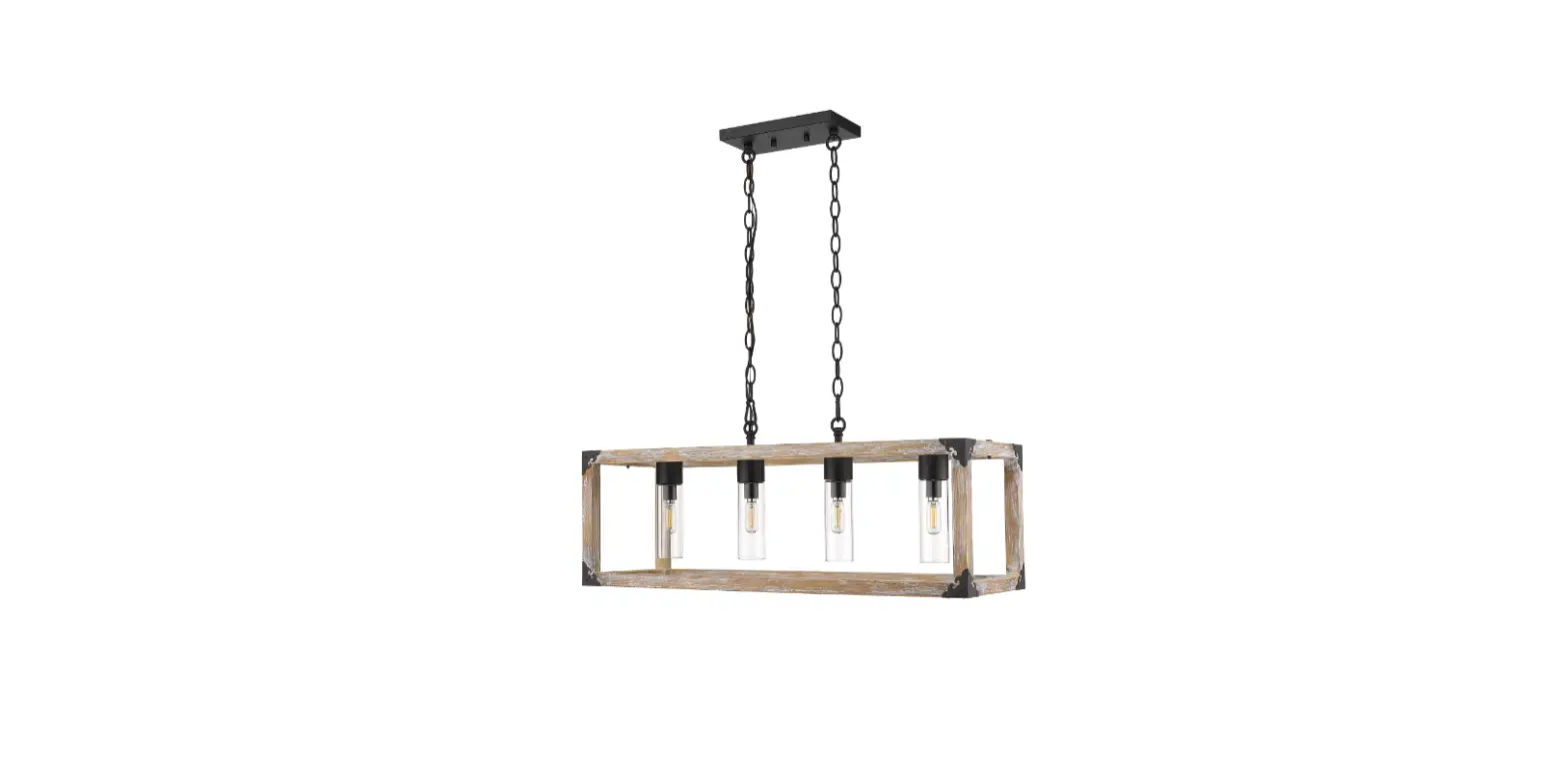 Ove Decors 15lpe-winc30-pwd Winchester 4-light Driftwood Farmhouse Clear Glass Linear Led Pendant Light Instruction Manual